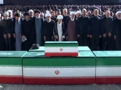 حشود مليونية في طهران تؤدي الصلاة على جثمان القائد الشهيد